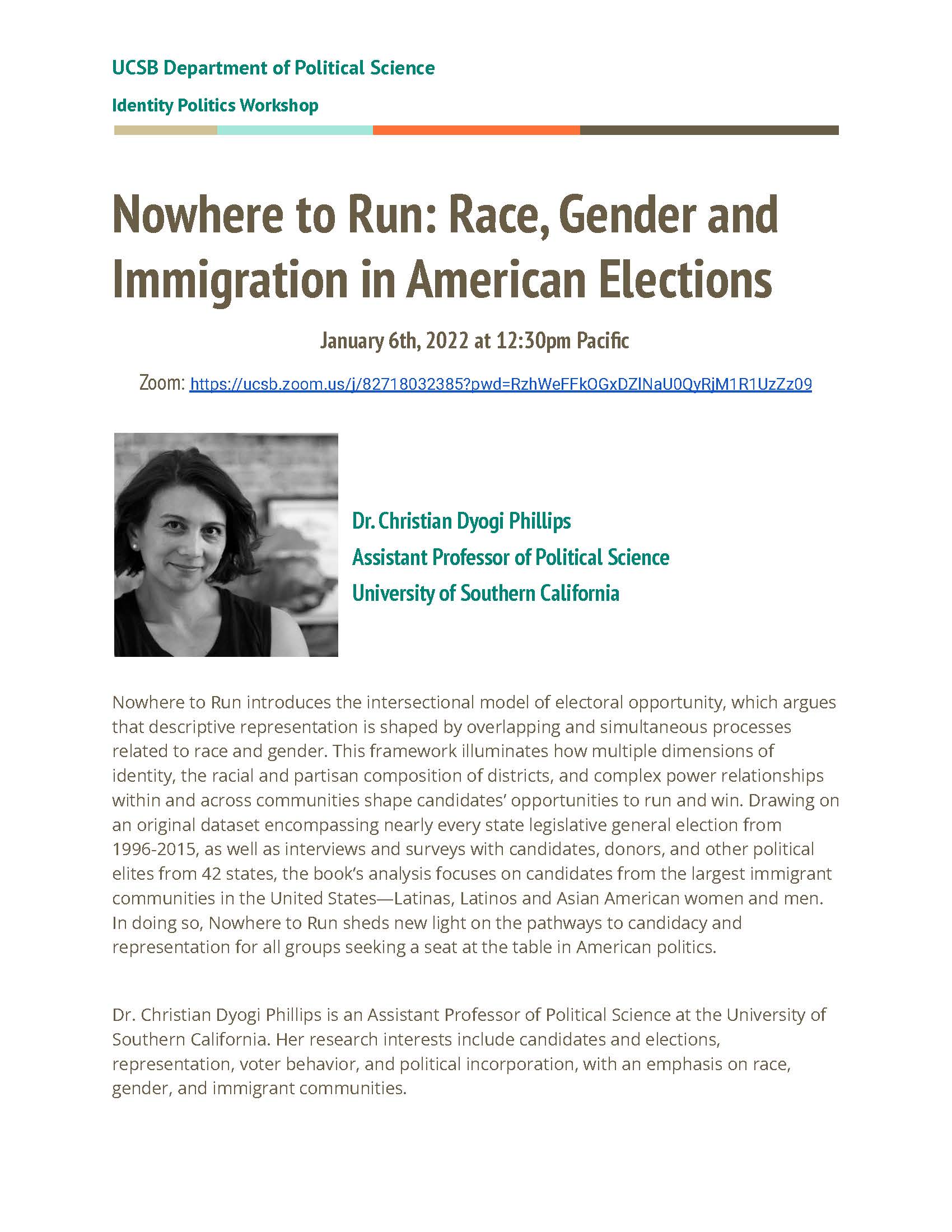 Nowhere to Run: Race, Gender and Immigration in American Elections Event Image