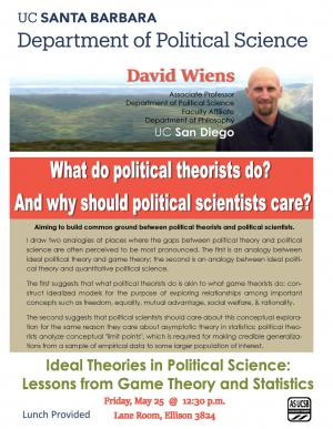 Flyer for Wiens talk, May 25, 12:30, Ellison 3824 - Lane Room