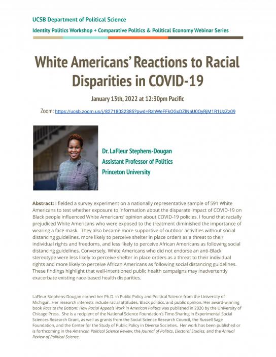 "White Americans’ Reactions to Racial Disparities in COVID-19"